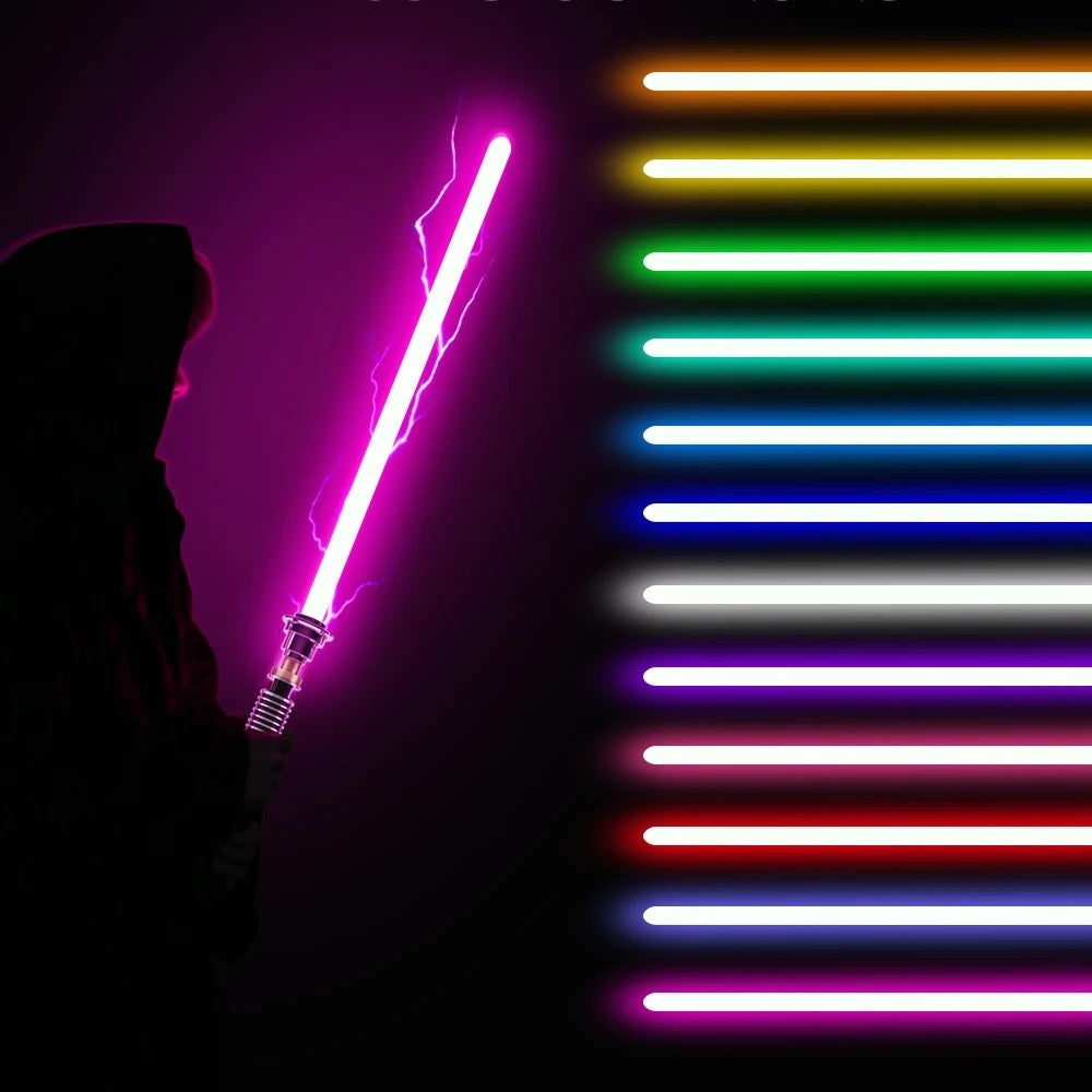Luke RGB 16 Color Variable Metal Handle Lightsaber With Hitting Sound Effect FX Duel Lightsaber Metal Aluminum Handle Lightsaber