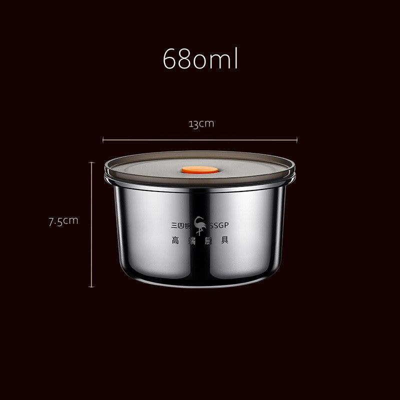 Luxury LFGB Certificated 304 Stainless Steel Crisper Silicone Sealing Edge Vacuum Container Air Exhaust Fresh-Keeping Food Box