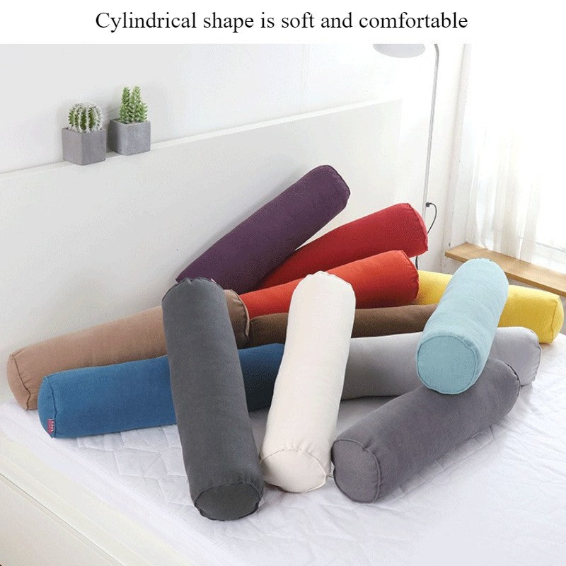 1PC Removable Cylindrical Soft Long Pillow Neck Bolster Pillow Roll Headrest Corduroy Comfortable Pillow Case Cushion with Cover