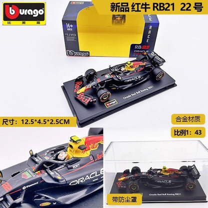 Novo Em Estoque Bburago 1:43 2025 F1 Japão Red Bull Rb21 Modelos Miniatura de Liga Ferrari Sf25 #44 Rb21 Verstappen Mcl39 W16? Carro de Brinquedo
