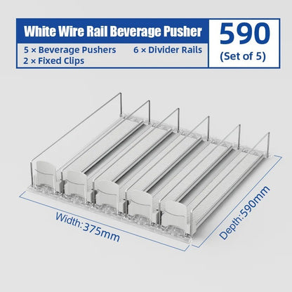 1-5pcs Automatic Beverage Pusher Supermarket Freezer Home Refrigerator Self-Sliding Track Organizer Cans Bottles Cola Drinks