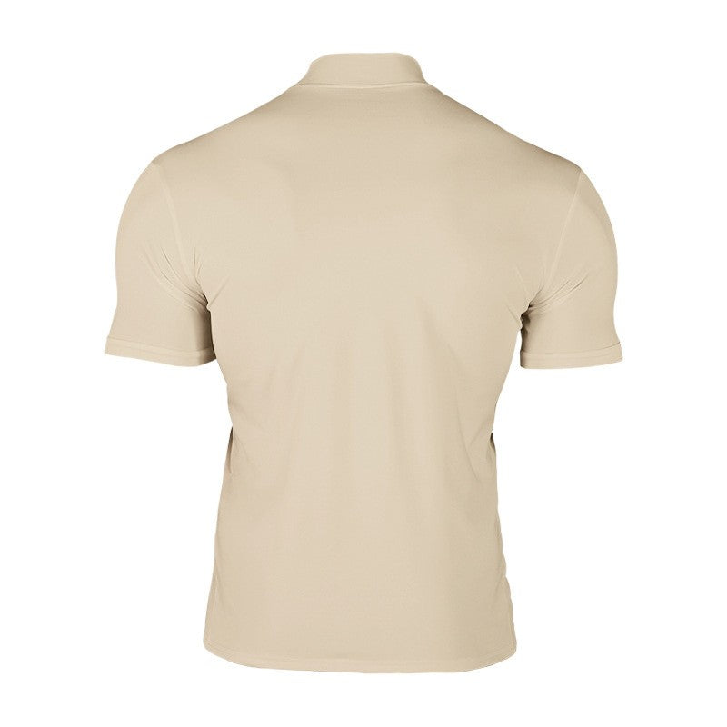 Cross-border Amazon 2024 summer solid color short-sleeved fashion bottoming shirt men's tight turtleneck T-shirt