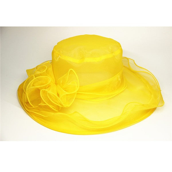 Chapéu Fascinator Derby para Igreja de Organza para Mulheres Chapéu de Casamento para Chá Kentucky Chapéu Derby para Mulheres Fedoras de Aba Larga Formal Kentucky