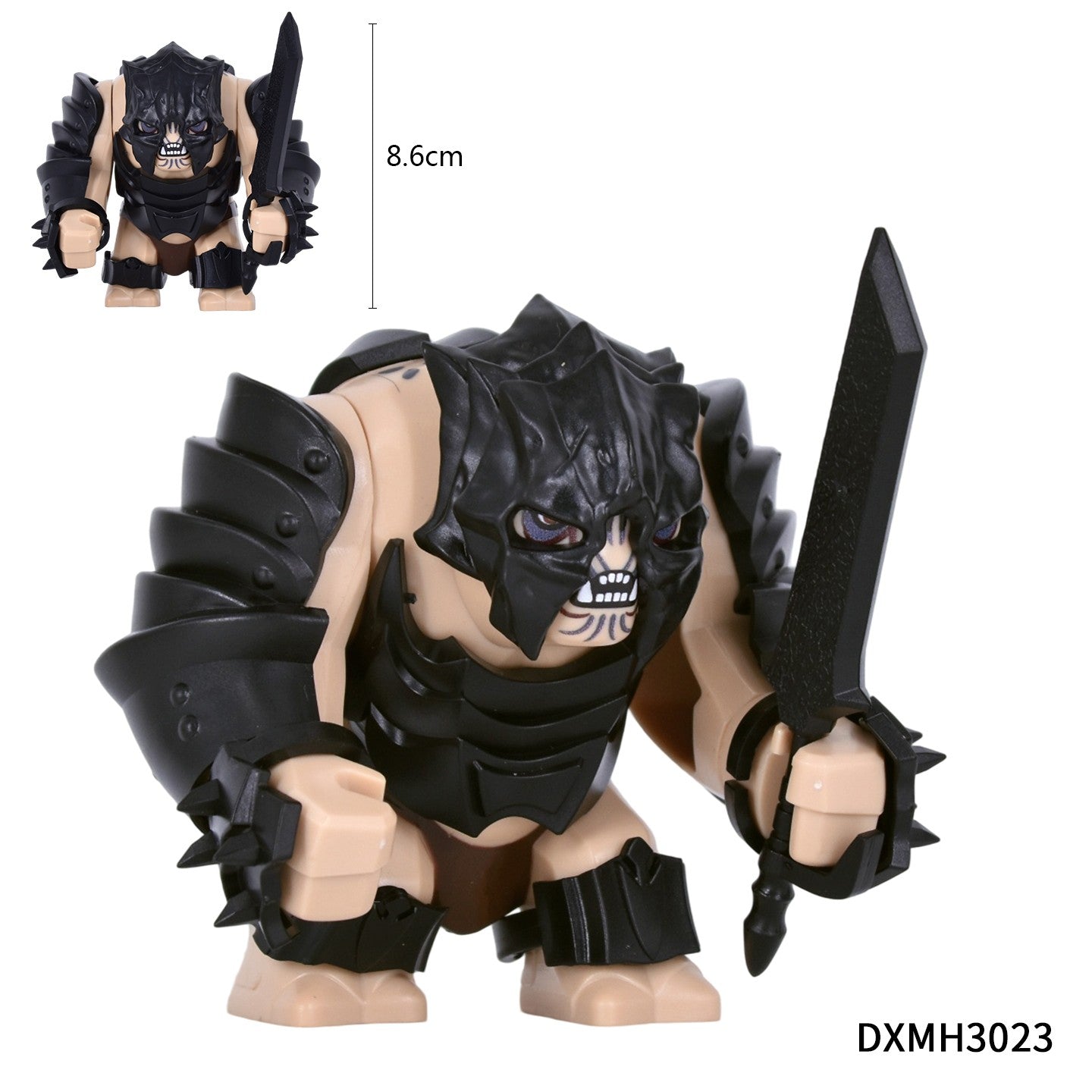 Medieval Cave Troll Building Blocks Weathered Rust Armor Rich Accessories Large Posable Brick Figure Fantasy Collectible Toy