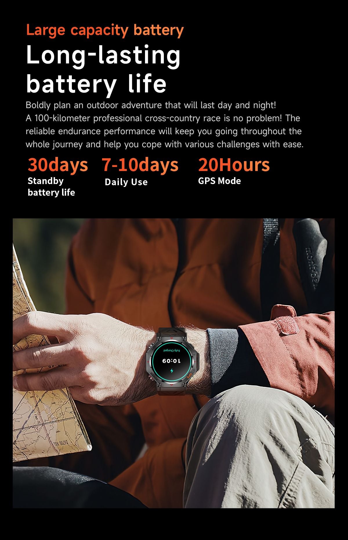 2025 Novo Smartwatch T-Rex 3 Ultra GPS Masculino 10ATM IP68 À Prova D'água GNSS de Banda Dupla Integrado Bússola Smartwatch Esportivo Militar