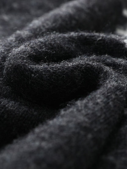 Men's 100% Merino Wool Pullover Sweater O-neck Fair Isle Jacquard Loose Casual Knitwear Long Sleeve Cashmere Tops Autumn Winter