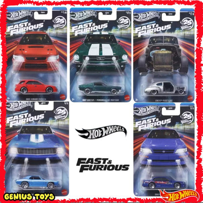 Hot Wheels Série Prata 2026Fast & Furious Dream Lineup Subaru Chevy Ford Camaro Nissan Carro de Liga Fundida em Escala 1:64 Presente Colecionável