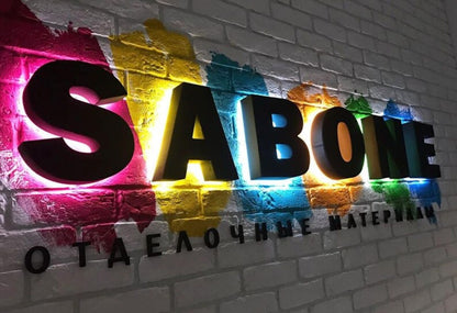 Custom Illuminated Backlit Sign Business Logo 3d Metal Letters Signage Stainless Steel Metal Sign Outdoor Signs Dropshipping