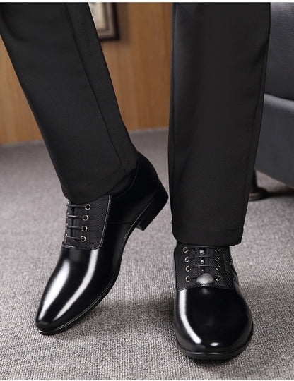 QFFAZ Big Size 38-47 Men Wedding Dress Shoes Black Brown Oxford Shoes Formal Office Business British Lace-up Men's Footwear