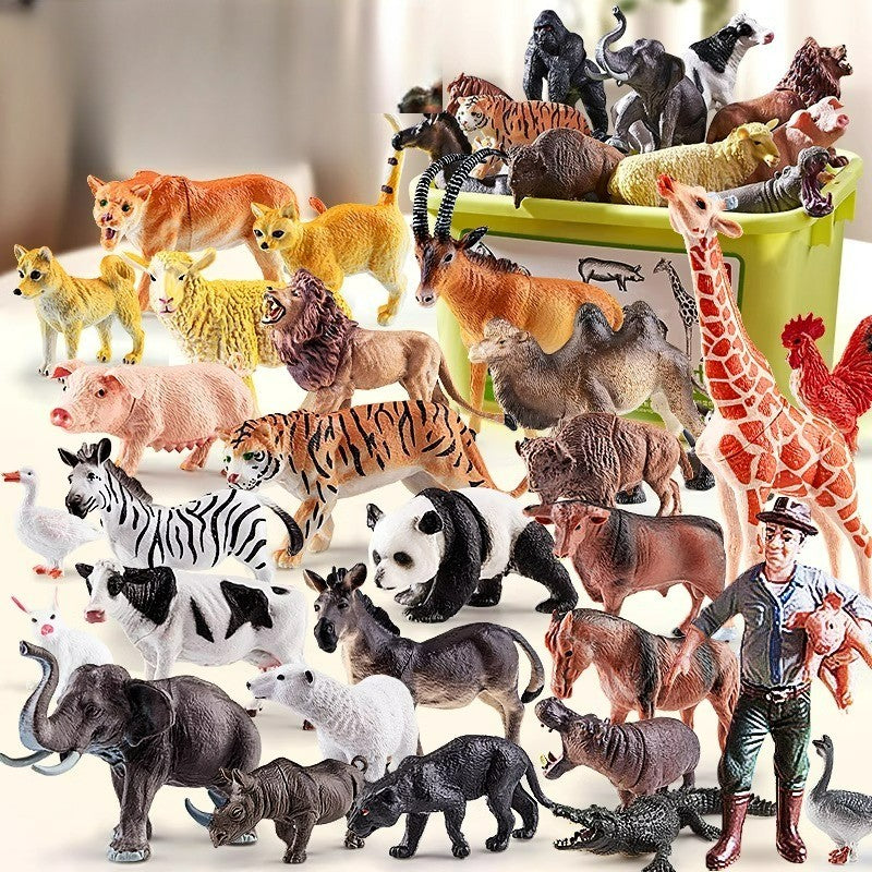 Brinquedo Montessori Dinossauro Fazenda Selvagem Oceano Gatos Animais Modelo Bonecos de Ação Miniaturas Fofas Jogo Educacional para Crianças Presente