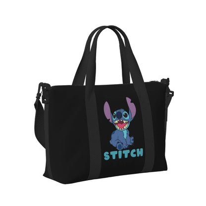 Custom Large SLilo And Stitch Cartoon Tote Bag Women Anime Shopping Shoulder Beach Gym Travel Bag