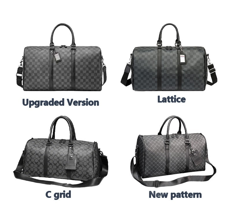 Men's Fashion Plaid Multifunctional Wear Resistant Waterproof Large Capacity Travel Business Luggage Bag Handbag Shoulder Bag