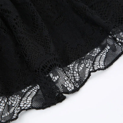 Dark pure desire spice girl style lace stitching bow skirt sexy low waist ballet A word cake mini skirt