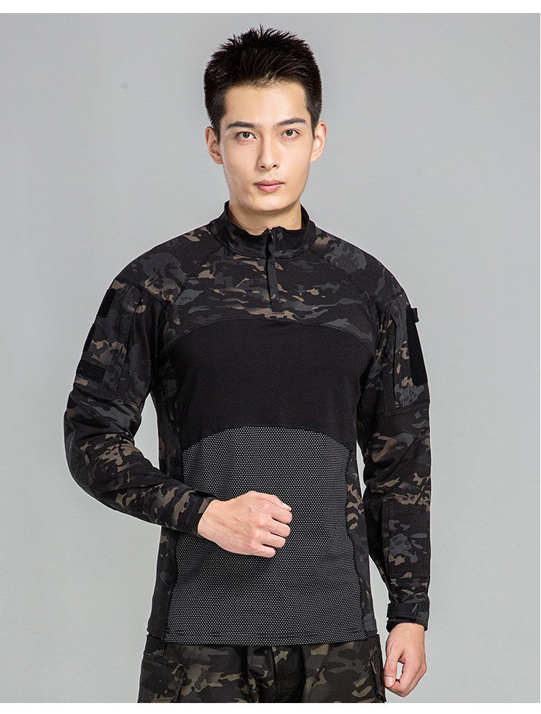 Men Outdoor New Tactical Camo Frog Shirts Wear Resistant Scratchproof Breathable T-shirt Climbing Combat Hunting Men Shirt