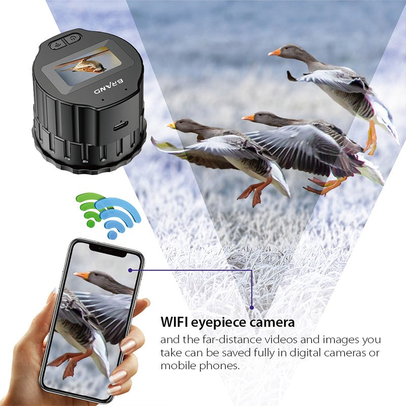 Câmera de Oculares WiFi Eletrônica 1920X1080 Tela de Alta Definição de 1.5'' Gravador Portátil para Telescópios com Conexão APP