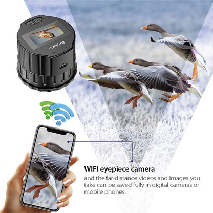 Câmera de Oculares WiFi Eletrônica 1920X1080 Tela de Alta Definição de 1.5'' Gravador Portátil para Telescópios com Conexão APP