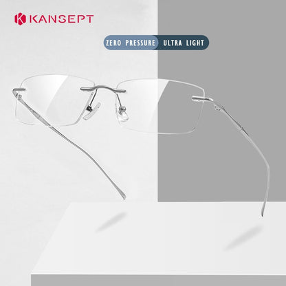 KANSEPT Square Myopia Eyeglasses Photochromic Lenses Man Blue Light Ultra-light Titanium Reading Glasses Men Optical Women Lens