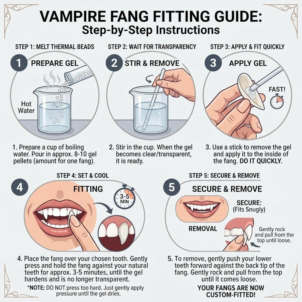 4 Pairs Vampire Teeth for Cosplay Fangs Dentures Props Halloween Costume Props Solid Glue Denture Adhesive Halloween