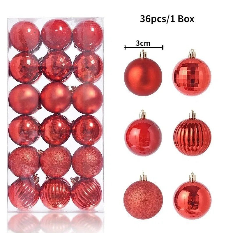 24Pcs 3cm Christmas Balls Christmas Tree Decoration Xmas Hanging Tree Pendants Home Party Christmas Tree Decor New Year Gifts