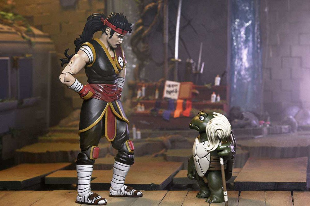 NECA 54409 Tartarugas Ninja Casey Marie com Bebê Odyn e Uno The Last Ronin The Lost Years