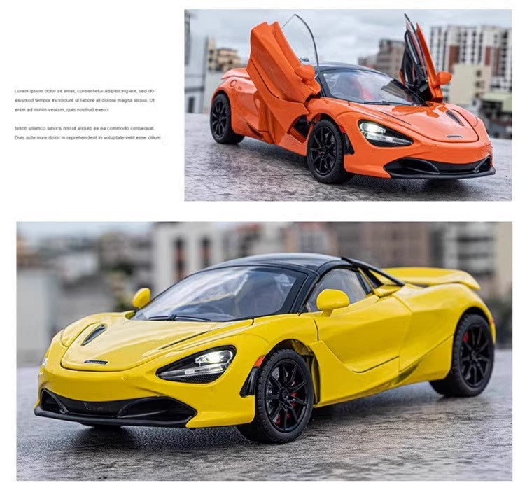 Mclaren 720s 1:24 Super Carro Esportivo Som e Luz Miniaturas Liga Fundido Modelo de Carro Presentes Para Namorado Brinquedos Para Crianças Presente Metal