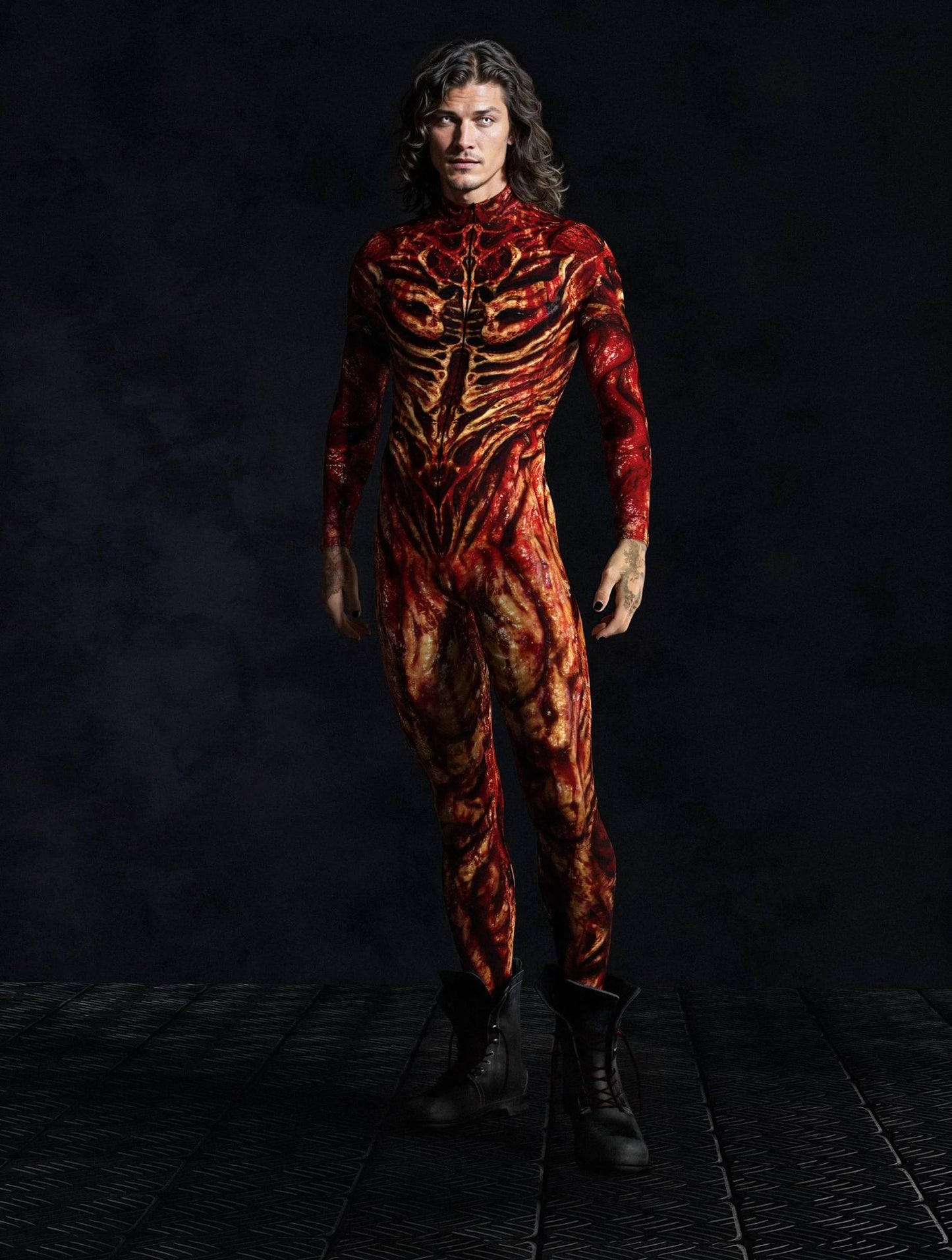 Male Zombie Halloween Cosplay Men Costume Carnival Male Alien Sexy Slim Jumpsuit Zentai Male Scary Bodysuit