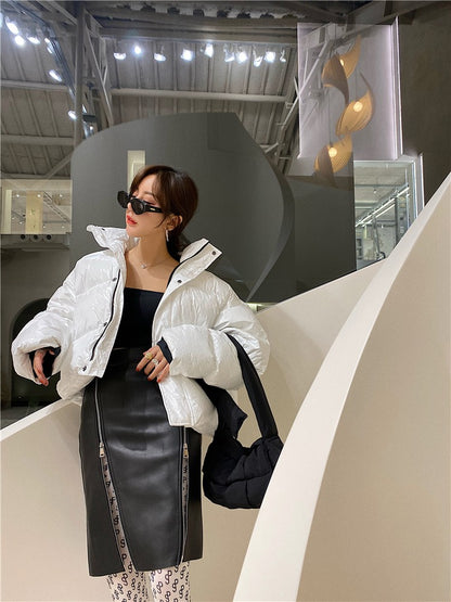 Lautaro Autumn Soft Black Pu Leather Midi Skirt Women with Double Slit Zipper High Waist Korean Style Fashion 2021 Streetwear