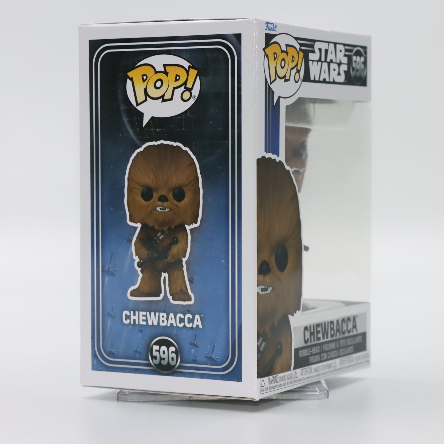 Funko Pop Original Star Wars Chewbacca #596 Boneco de Ação Figura de Vinil Modelo de Brinquedo Presente Boneca Colecionável Decoração