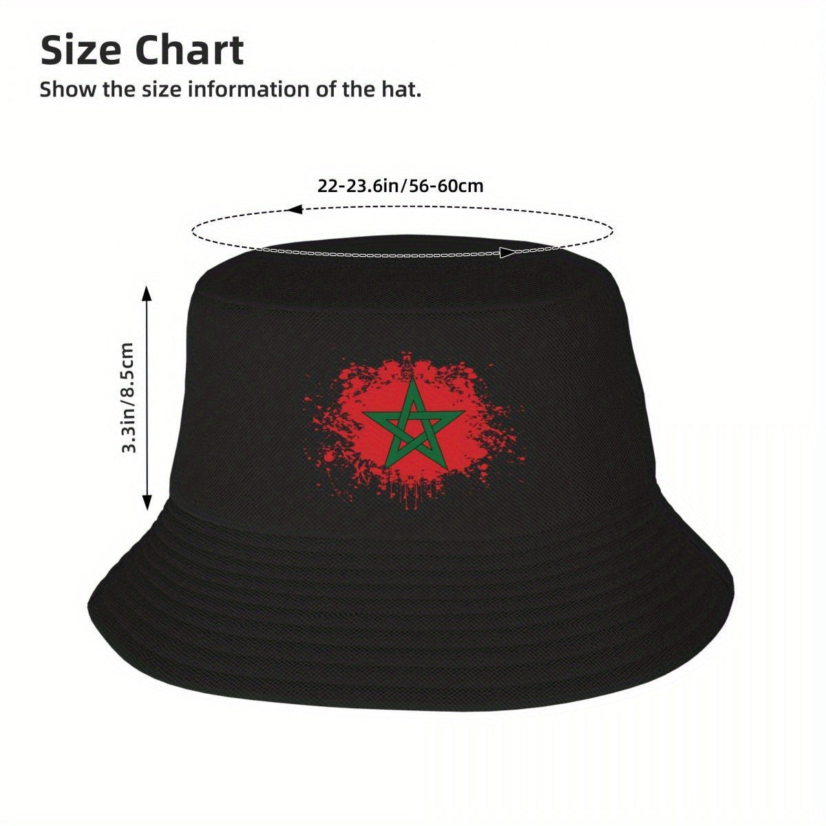 Custom Marokko Morocco Flag Bucket Hat Men Women Moroccan Proud Outdoor Sun Summer Fishing Cap