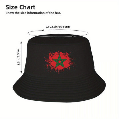 Custom Marokko Morocco Flag Bucket Hat Men Women Moroccan Proud Outdoor Sun Summer Fishing Cap