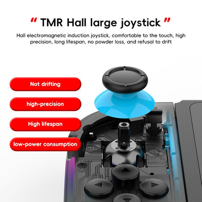 Wireless Switch L/R Controllers Hall Joystick RGB Colorful Light BT 5.3 Wake Up Six-Axis Vibrating Joypad For Switch/Lite/Oled