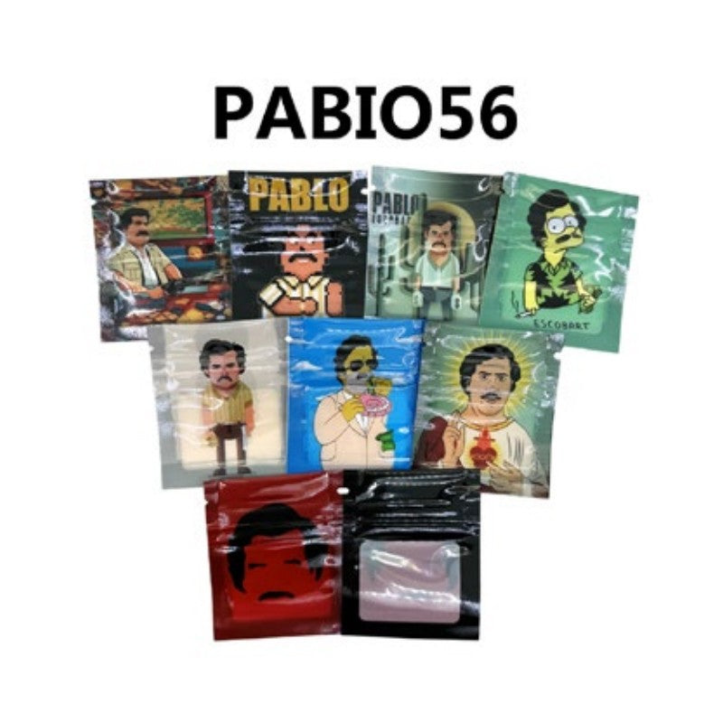 10PCS 0.5G 5x6cm Small Cartoon Storage Bag Reusable Product Ziplock Pouches Mini Smellproof Mylar Bags Plastics Aluminium Pouch