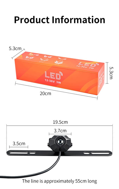 Luz de projeção de motocicleta e veículo elétrico olho de diabo LED de alta definição luz de placa anti-colisão traseira mod