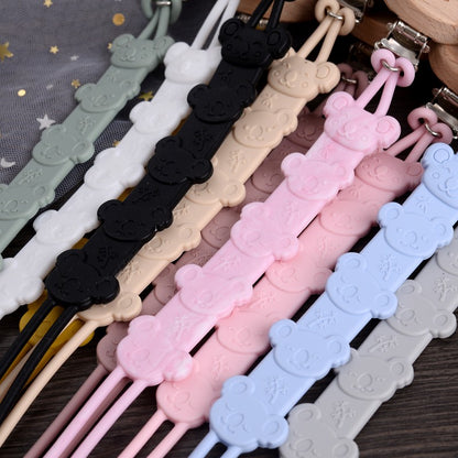 Cartoon Animal Wooden Baby Pacifier Clip Silicone Teether Nipple Holder Chain For Baby Dummy Anti-Drop Chain Oral Care Chew Toy