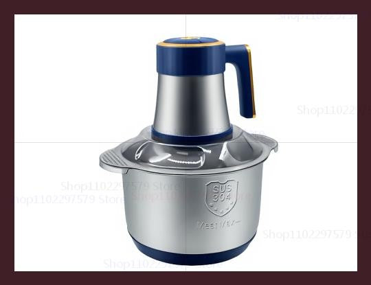 Moedor de Carne Elétrico 5L Triturador de Alimentos Aço Inoxidável Processador Cortador de Legumes Multifuncional para Liquidificadores de Cozinha