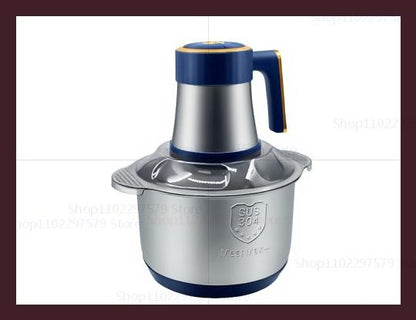 Moedor de Carne Elétrico 5L Triturador de Alimentos Aço Inoxidável Processador Cortador de Legumes Multifuncional para Liquidificadores de Cozinha