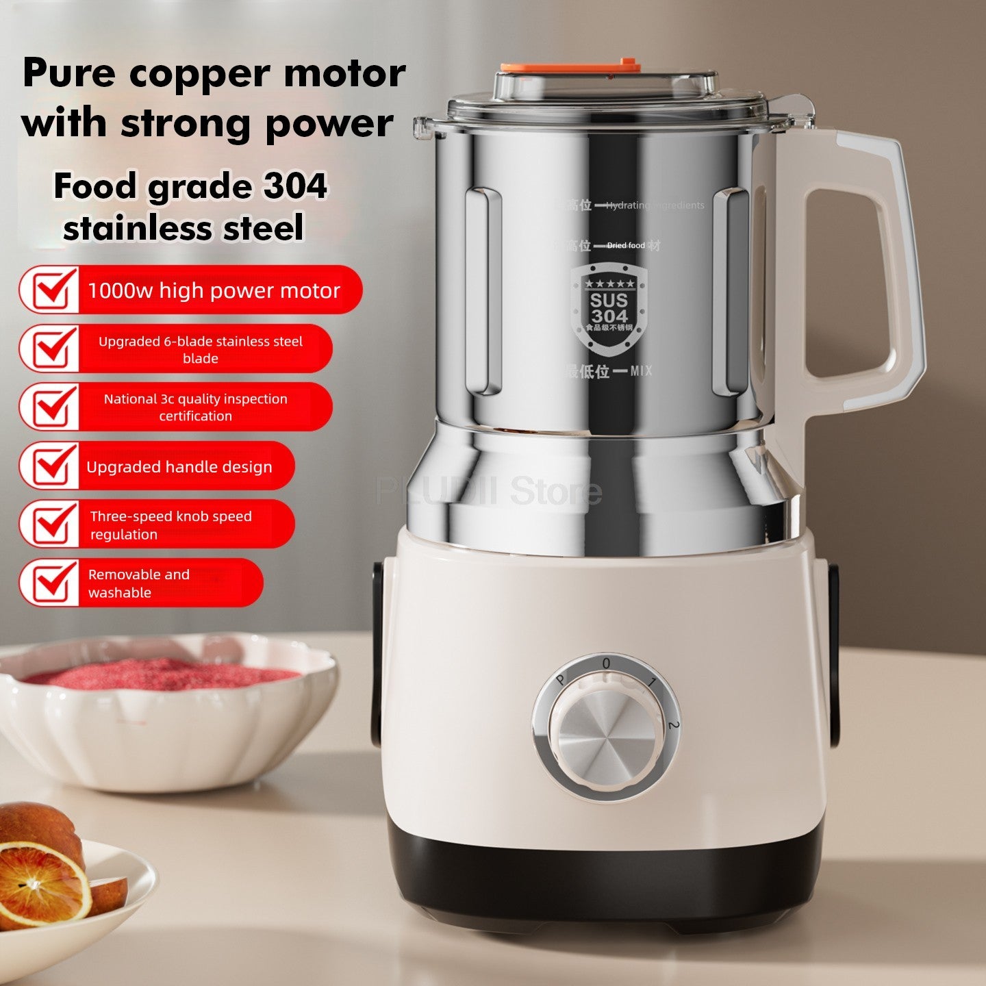 Dry Wet Grinding Machine Multifunction Blender Food Processor Household Superfine Chinese Device Grain Grinder Kitchen Appliance