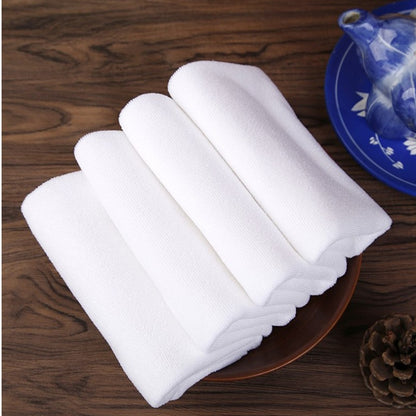 10PC White Ultra Soft Microfiber Fabric Face Towel Hotel Bath Towel Wash Hand Towels Portable Terry Multifunctional