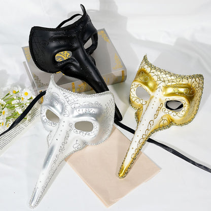 1Pc Venetian Long-Nose Mask, Carnival Mask, Unisex Party Costume Accessory, Perfect Decorative Mask for Role-Playing