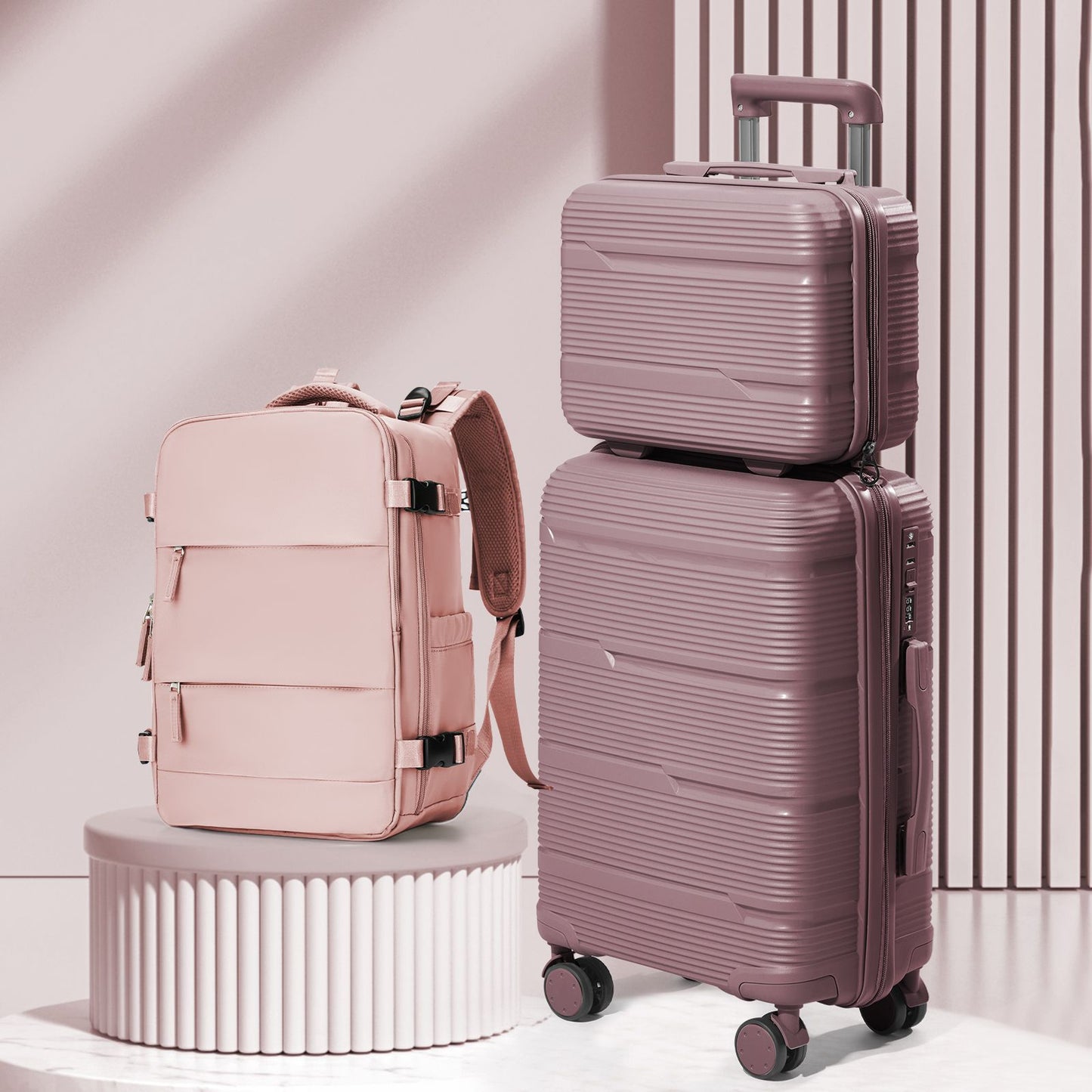 Travel Suitcase set 3 Piece Rolling Carry on Luggage Set Women Men Trolley Case Backpack Boarding Cabin Suitcase Wheels 20 24''