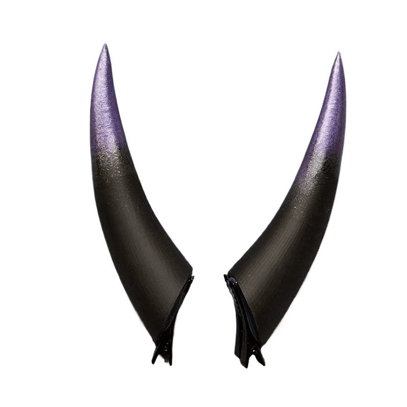 10/14/18cm Anime Gradient Halloween Devil Horns Head Clip Night Party Cosplay Headwear Dark Gothic Comic con Props Accessories