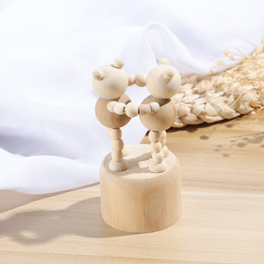 1Pc Wooden Animal Ornaments Mini Desktop Movable Puppet Fingurine Home Decoration Crafts Toy Gifts Home Book Shelf Fun Decor