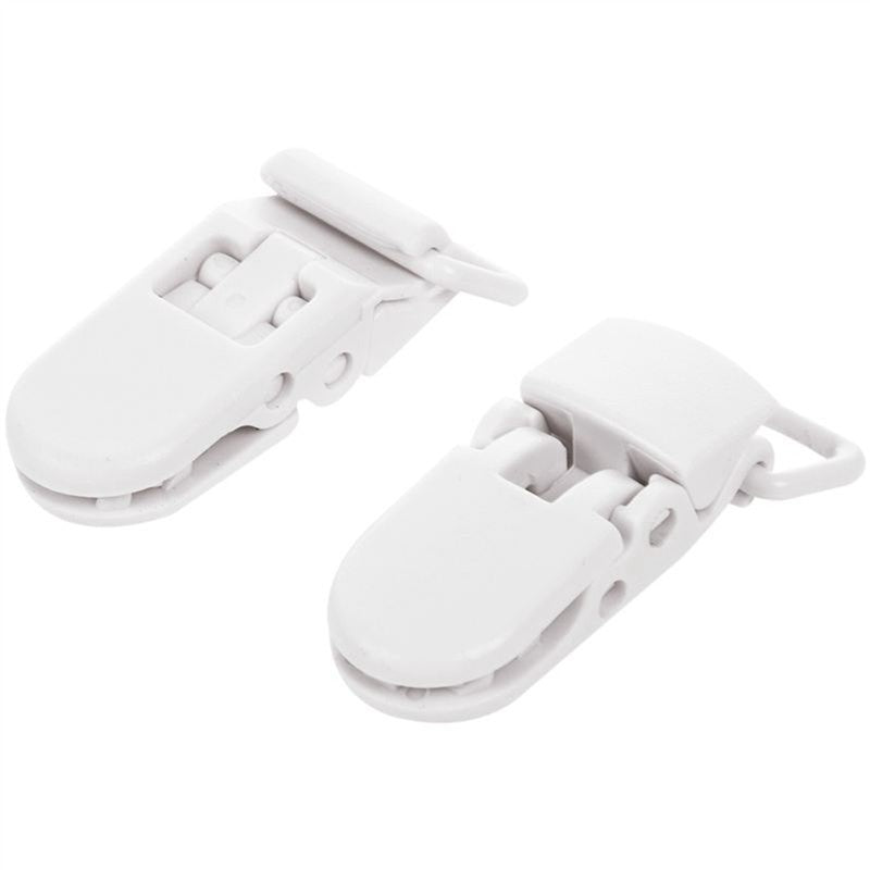 40Pcs Baby Kids T-Shape Plastic Pacifier Clips Soother Dummy Style Badge Holder White