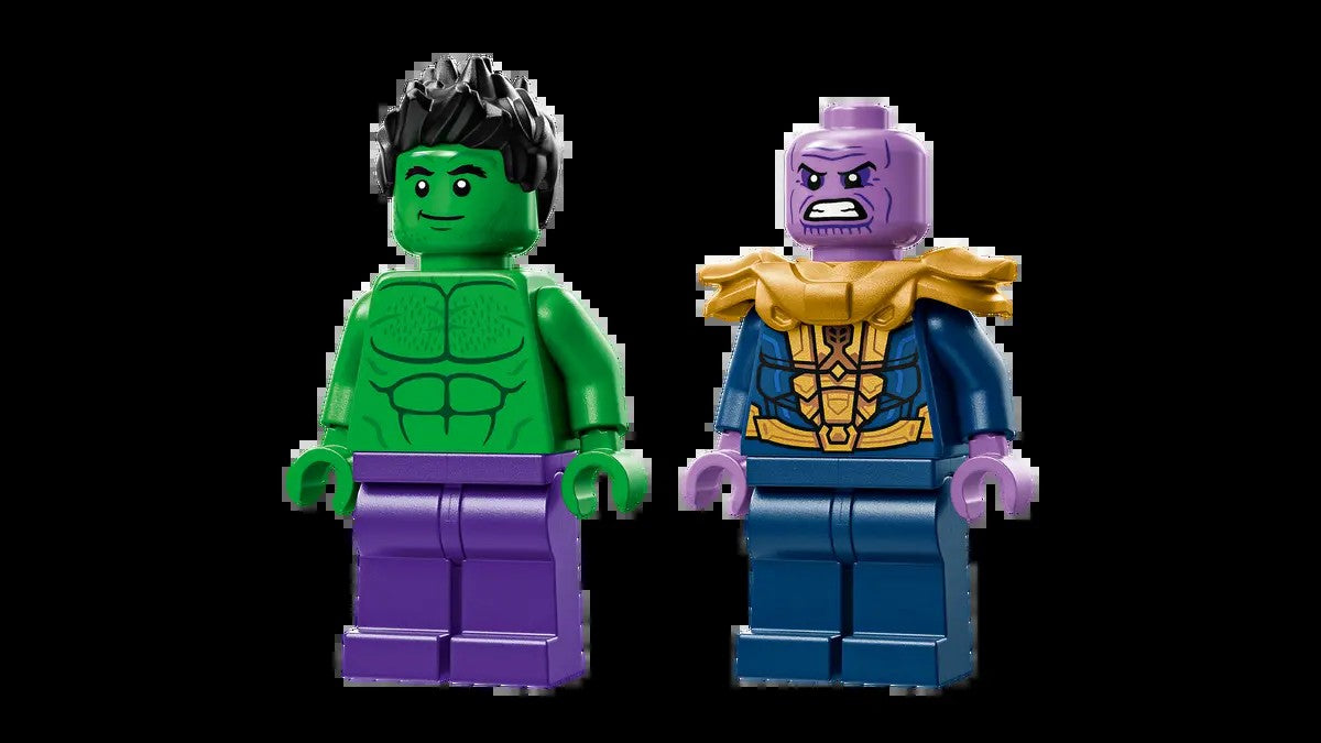 LEGO, Marvel, 76312, Batalha do veículo off-road do Hulk, Thanos, brinquedo de bloco de montar infantil, presente