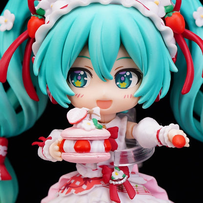 10cm/3.94in #1939 Hatsune Miku Figura de Anime 15º Aniversário Strawberry Miku Boneco de Ação #1940 Miku Coleção Modelo Boneca Brinquedos