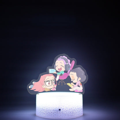 KPop K-POP Demon Hunters Kawaii Zoe Rumi Mira Saja Boys Superstar Monochrome Light Remote Control 16 Color Light Night Light