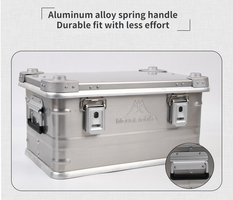 MOUNTAINHIKER Outdoor Storage Box Camping Picnic Travel Aluminum Alloy Large Capacity Box Silver Storage Bag 30-80L