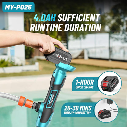 Seesii Cordless Stick Water Transfer Pump Handheld Portable Utility Sump Pump 3/4" Outlet for Pool/Garden/Pond/RV/Boat Draining