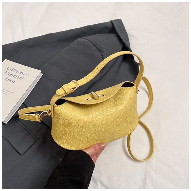 Niche Brand Women's Fashion Handbag Soft Versatile Shoulder Messenger Bag 2025 Super Hot Yellow Portable Bucket Bag Women's Bag