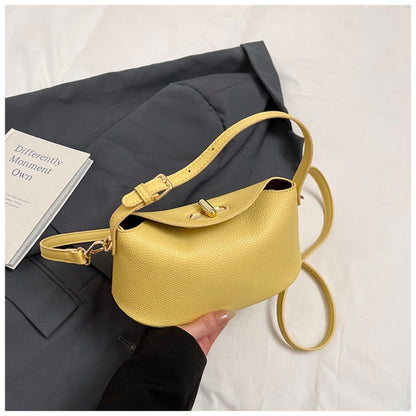 Niche Brand Women's Fashion Handbag Soft Versatile Shoulder Messenger Bag 2025 Super Hot Yellow Portable Bucket Bag Women's Bag